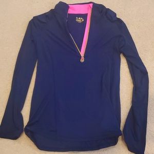 Lilly pulitzer XL navy and pink Luxletic quarter zip